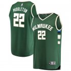Camiseta Khris Middleton 22 Milwaukee Bucks Icon Edition Verde Hombre